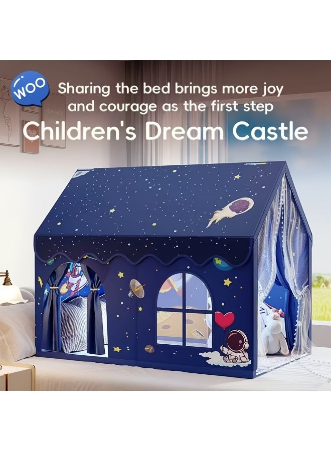 Jubilin Kids Play Tent House, Extra Large Playhouse Tent Indoor & Outdoor, Play House Kids Tent Castle, Princess Castle Tent for Boys & Girls, Play Cottage Toys Gift (Rocket Spaceship) - Image 2